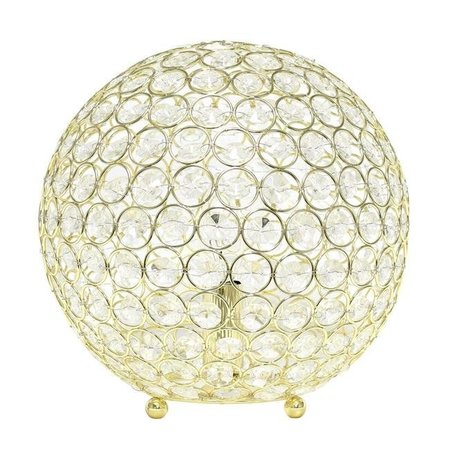 ELEGANT GARDEN DESIGN Elegant Designs LT1067-GLD 10 in. Elipse Crystal Ball Sequin Table Lamp; Gold LT1067-GLD